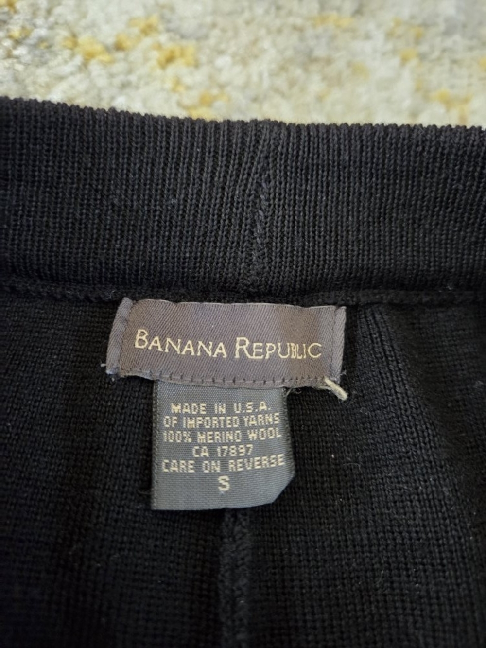 Banana Republic Knit Black Straight Leg 100% Merino Wool - Picture 4 of 6